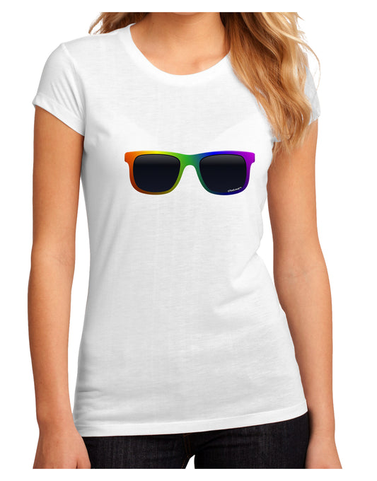 Pride Rainbow Glasses Juniors Petite Sublimate Tee by TooLoud-Womens T-Shirt-TooLoud-White-Small-Davson Sales