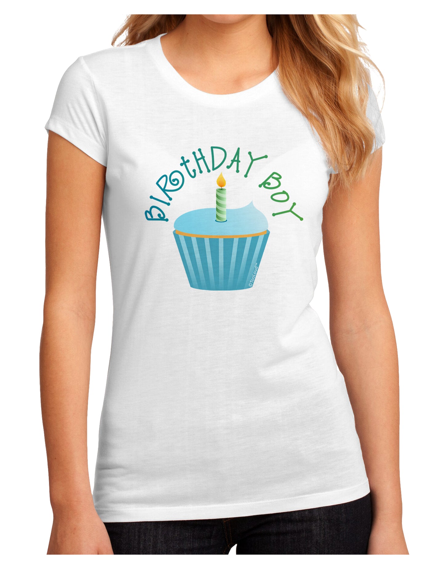 Birthday Boy - Candle Cupcake Juniors Sublimate Tee by TooLoud-Womens T-Shirt-TooLoud-White-Small-Davson Sales