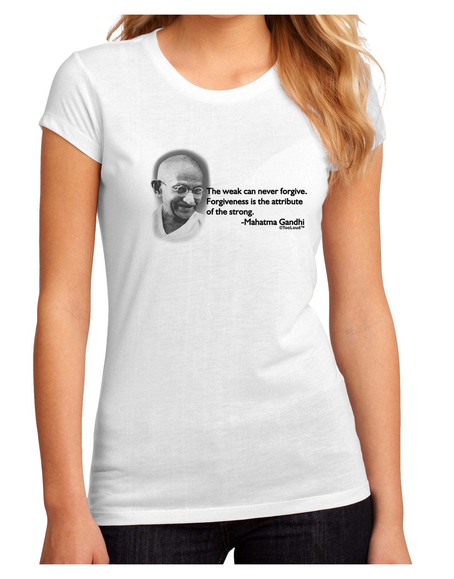 The Weak Can Never Forgive Juniors Petite Sublimate Tee-Womens T-Shirt-TooLoud-White-Small-Davson Sales