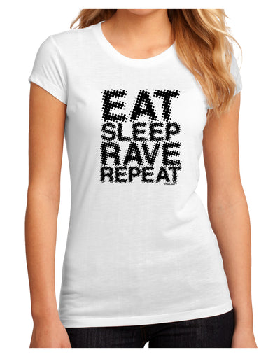 Eat Sleep Rave Repeat Juniors Sublimate Tee by TooLoud-Womens T-Shirt-TooLoud-White-Small-Davson Sales