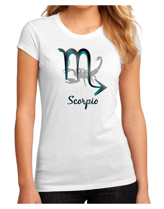 Scorpio Symbol Juniors Petite Sublimate Tee-TooLoud-White-Small-Davson Sales