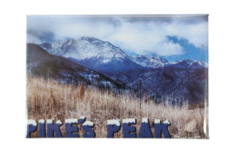Pikes Peak CO Mountains Text Fridge Magnet 2&#x22;x3&#x22; Landscape by TooLoud-Fridge Magnet-TooLoud-White-Davson Sales