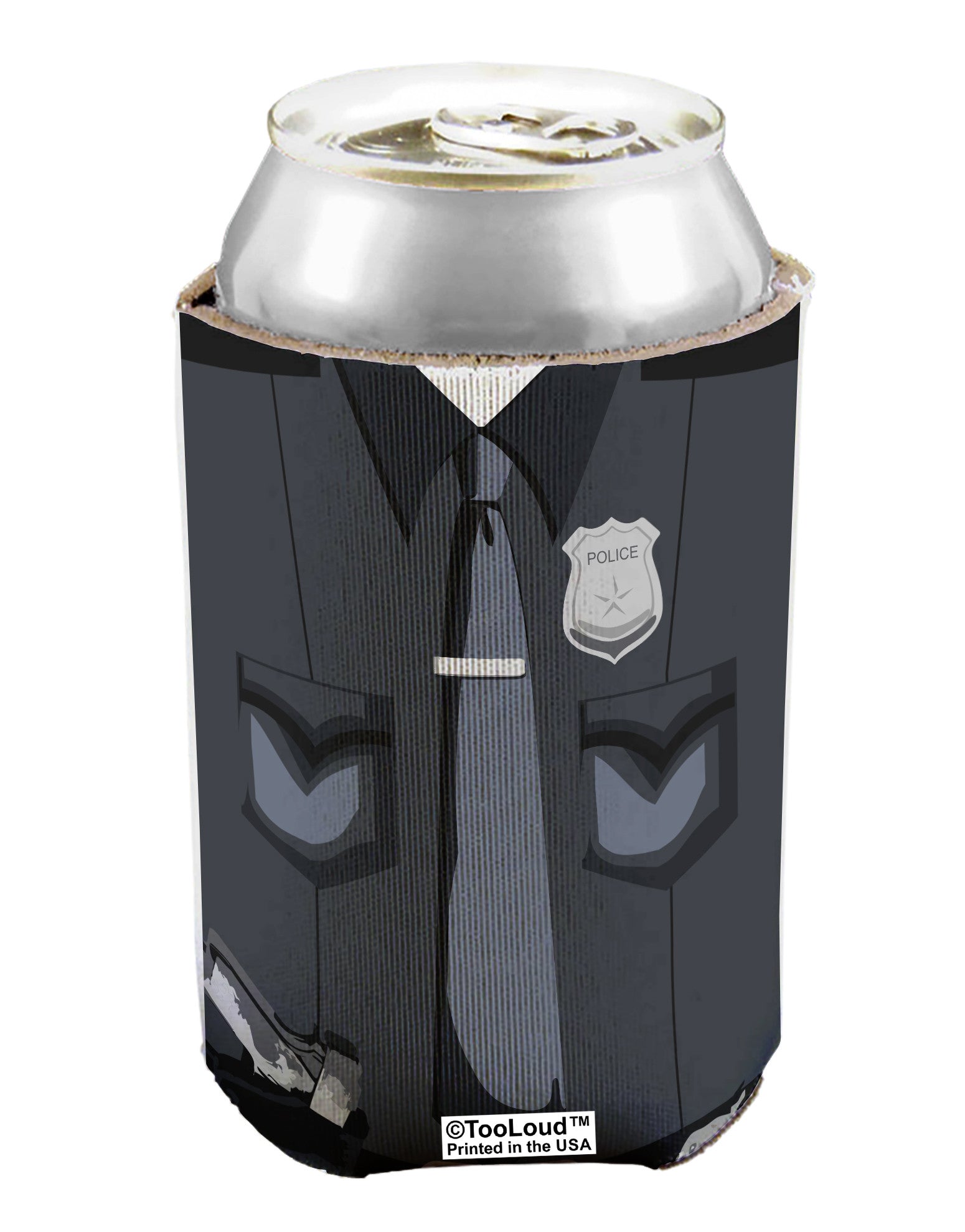Police Costume AOP Can / Bottle Insulator Coolers All Over Print-Can Coolie-TooLoud-1-Davson Sales