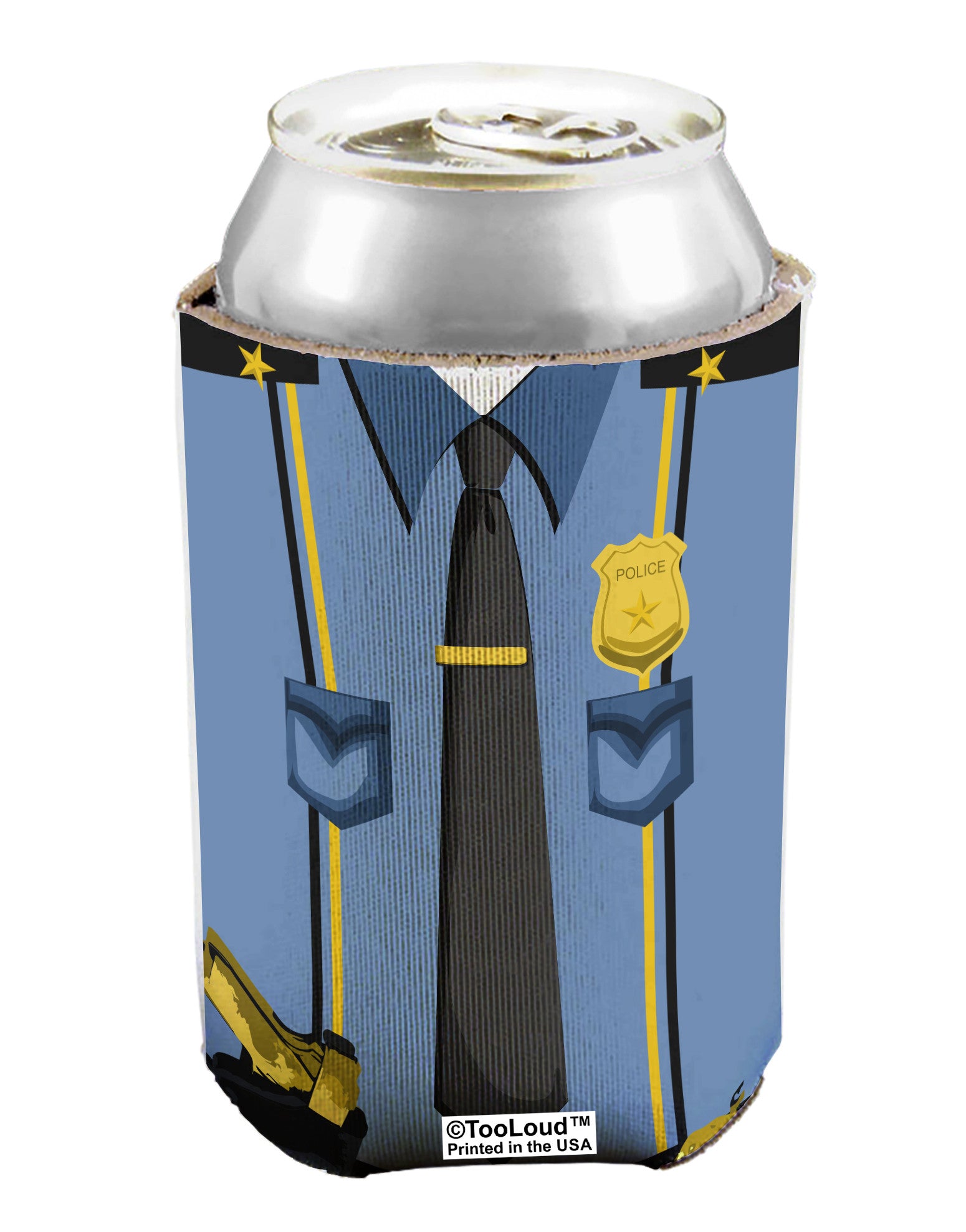 Police Blue-Gold AOP Can / Bottle Insulator Coolers All Over Print-Can Coolie-TooLoud-1-Davson Sales