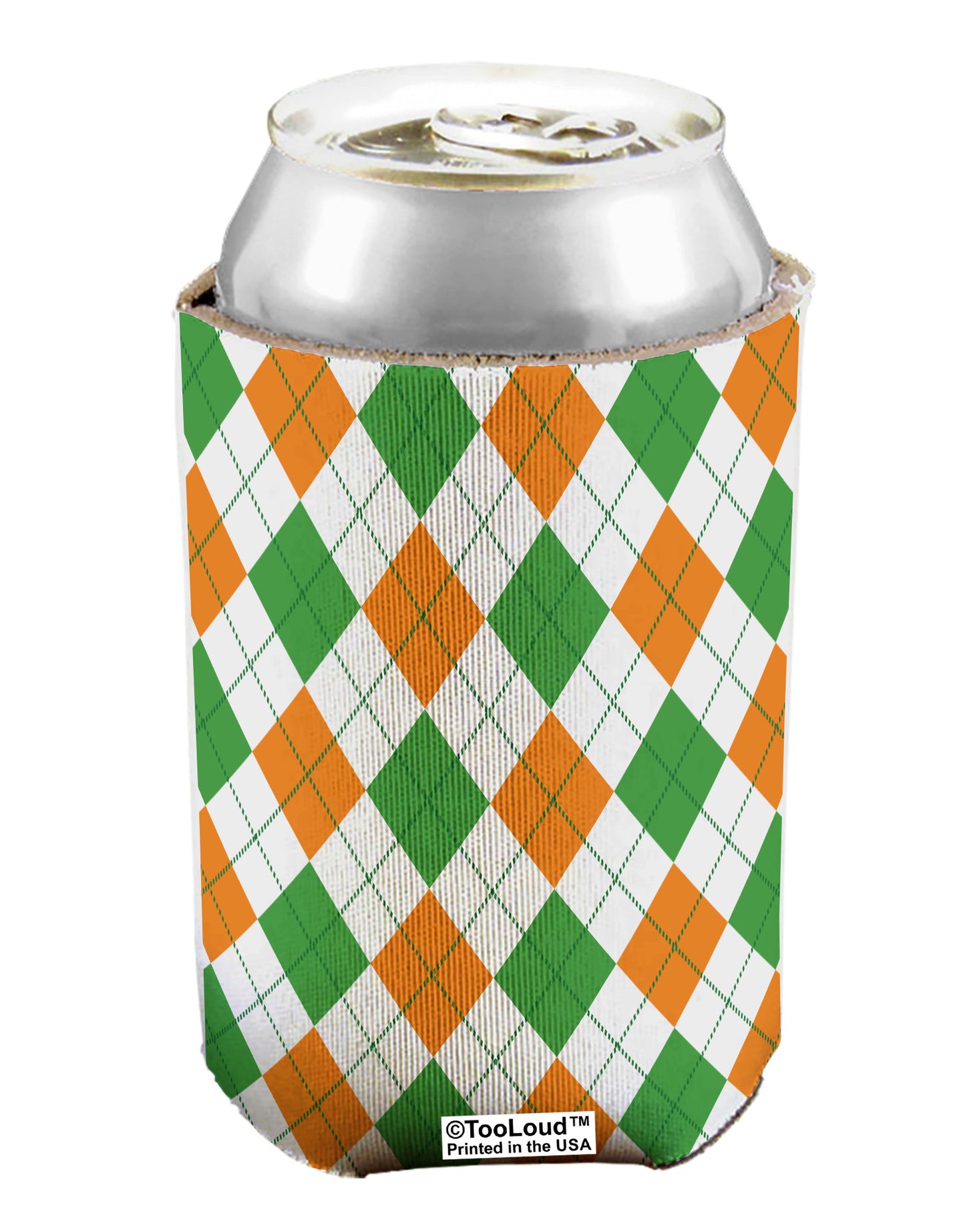 Irish Colors Argyle Pattern Can / Bottle Insulator Coolers All Over Print-Can Coolie-TooLoud-1-Davson Sales