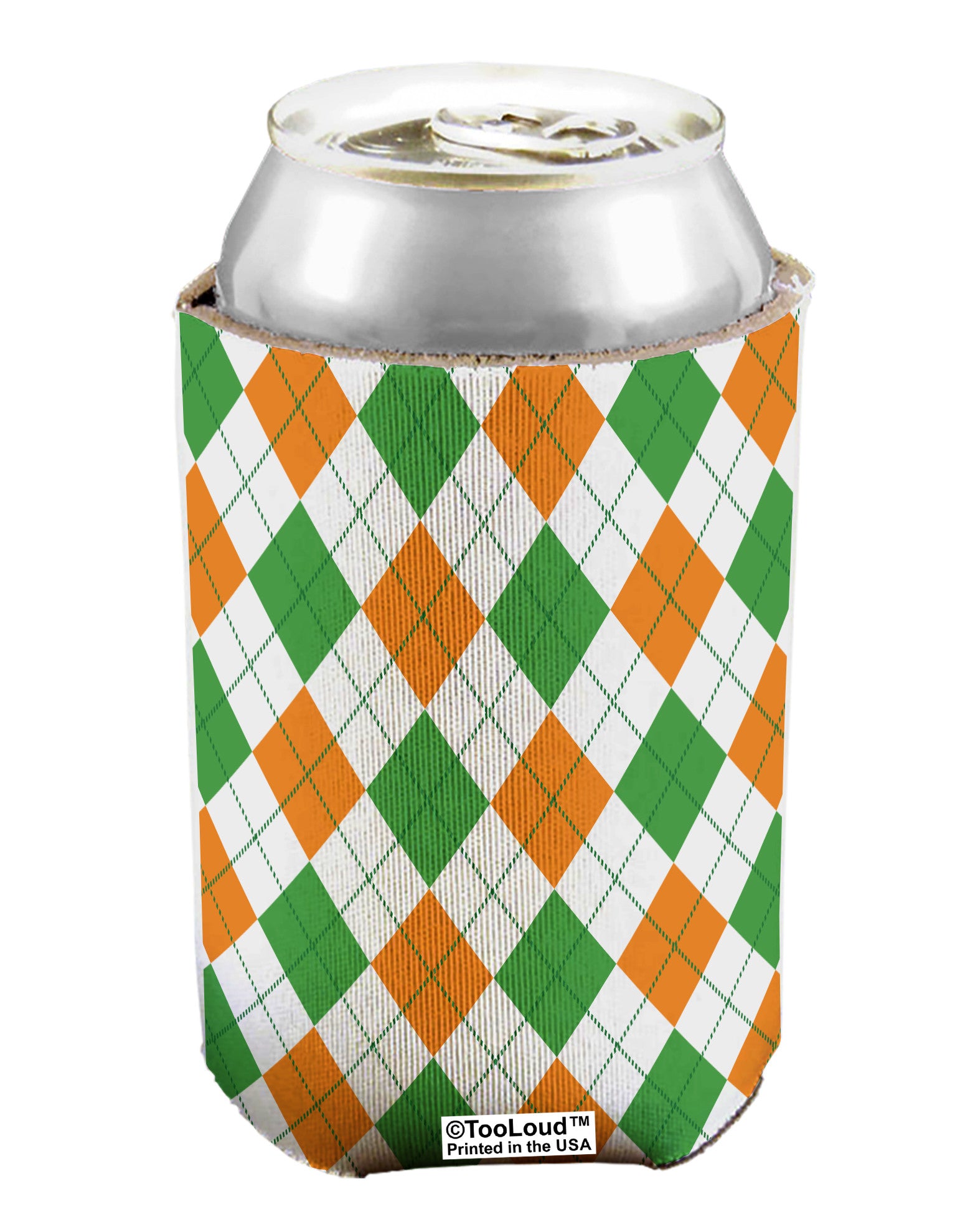 Irish Colors Argyle Pattern Can / Bottle Insulator Coolers All Over Print-Can Coolie-TooLoud-1-Davson Sales