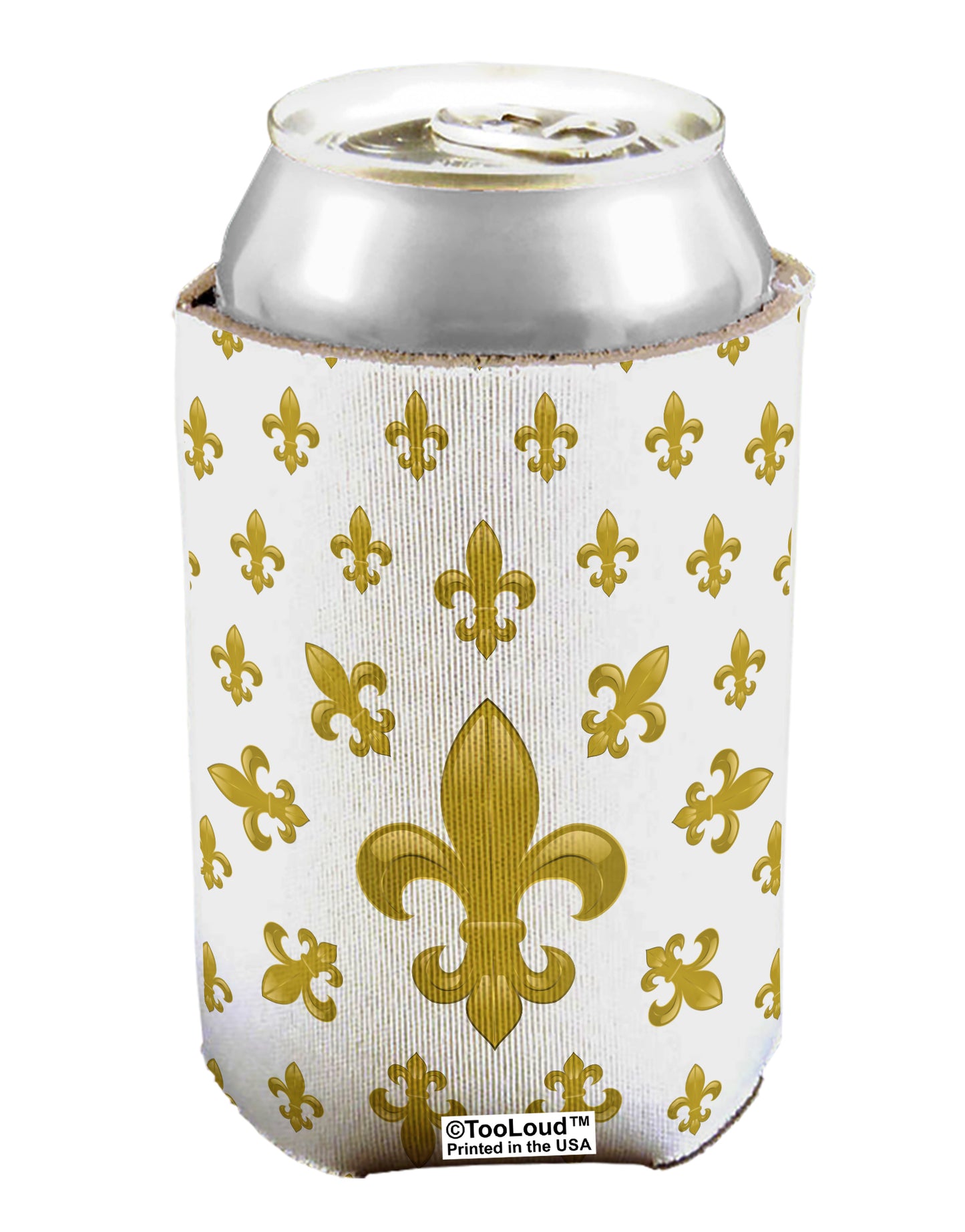 Gold Fleur De Lis AOP Can / Bottle Insulator Coolers All Over Print by TooLoud-Can Coolie-TooLoud-1-Davson Sales