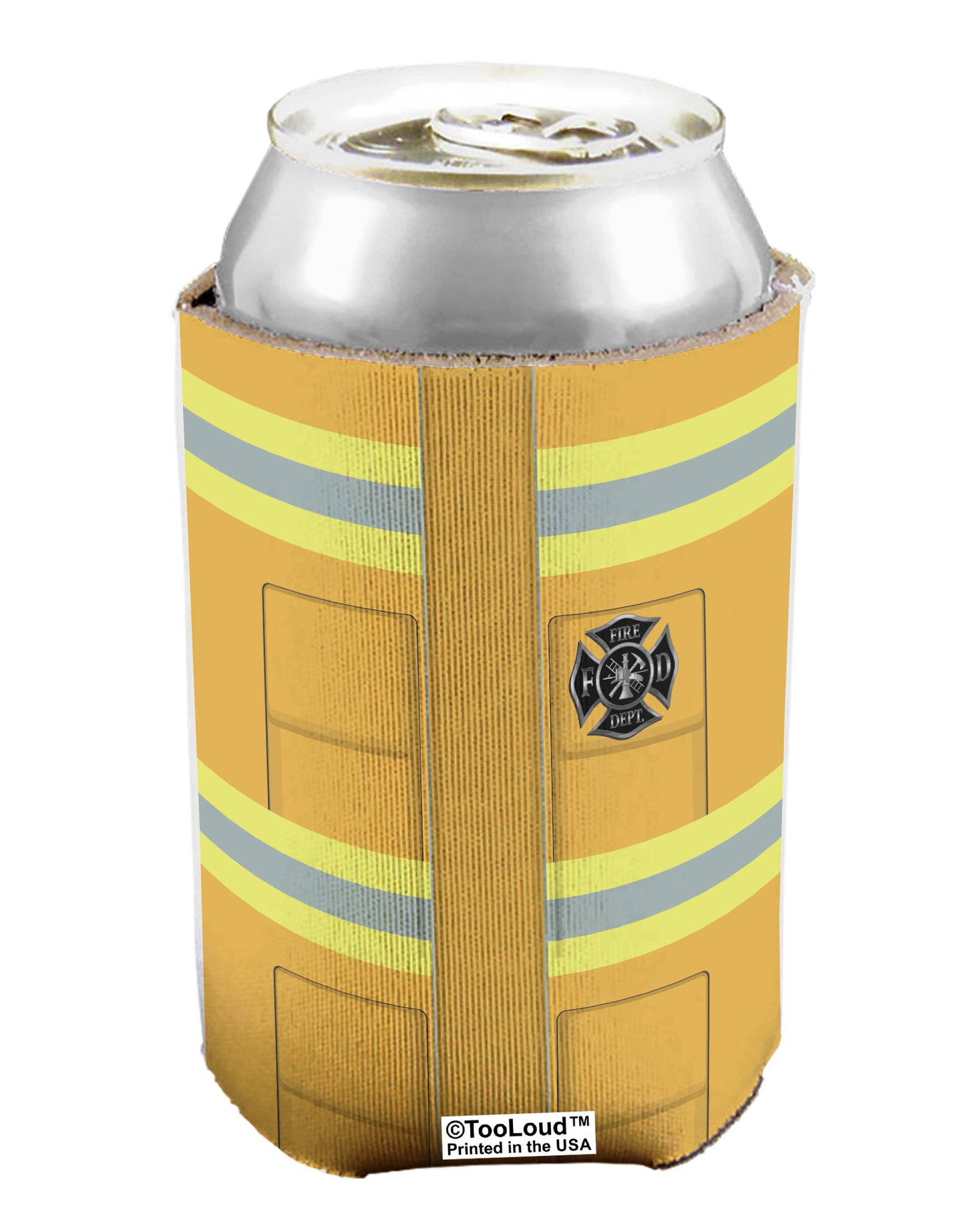 Firefighter Yellow AOP Can / Bottle Insulator Coolers All Over Print-Can Coolie-TooLoud-1-Davson Sales