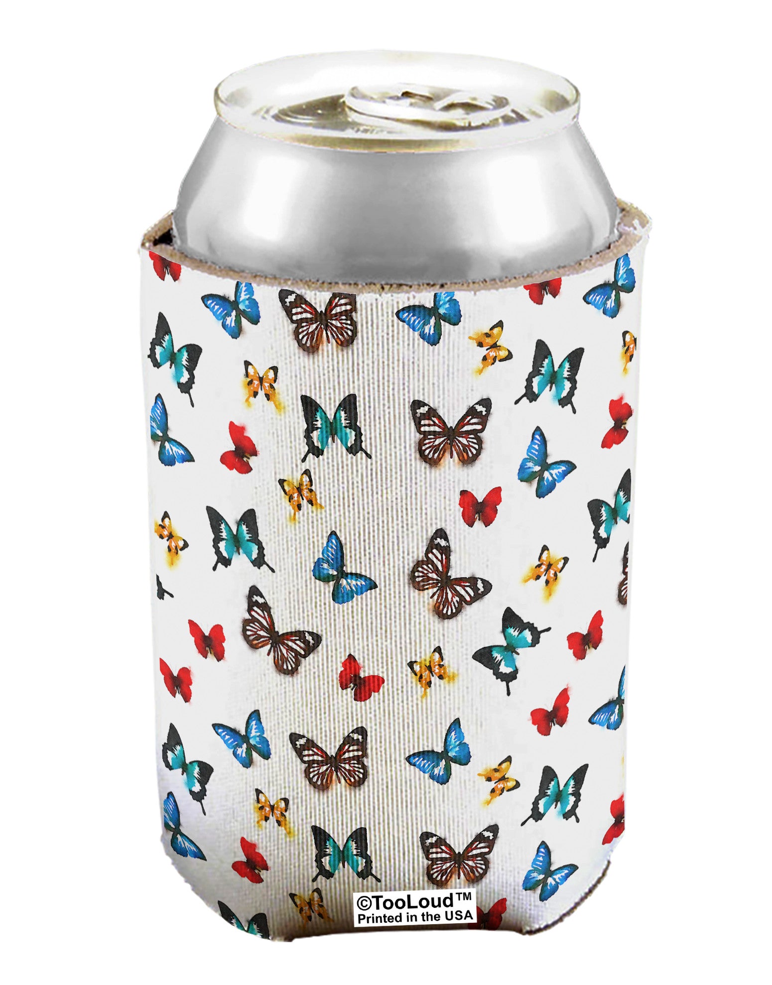 Watercolor Butterflies AOP Can / Bottle Insulator Coolers All Over Print-Can Coolie-TooLoud-1-Davson Sales