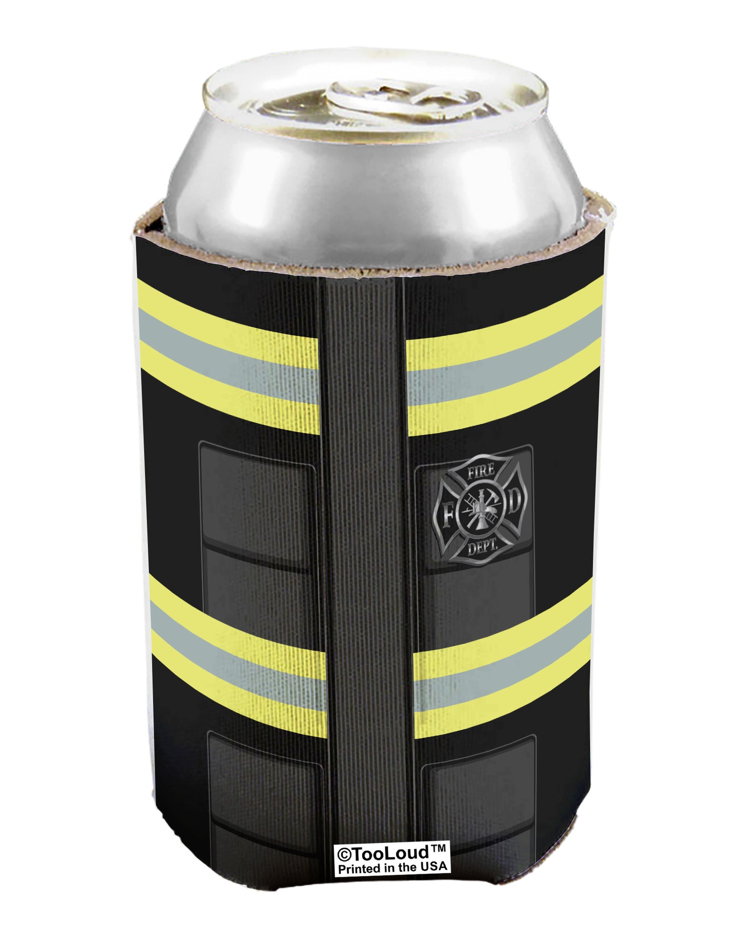Firefighter Black AOP Can / Bottle Insulator Coolers All Over Print-Can Coolie-TooLoud-1-Davson Sales