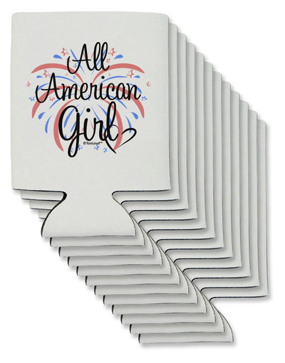 All American Girl - Fireworks and Heart Can / Bottle Insulator Coolers by TooLoud-Can Coolie-TooLoud-12-Davson Sales