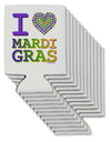 I Love Heart Mardi Gras Can / Bottle Insulator Coolers-Can Coolie-TooLoud-12 Pieces-Davson Sales