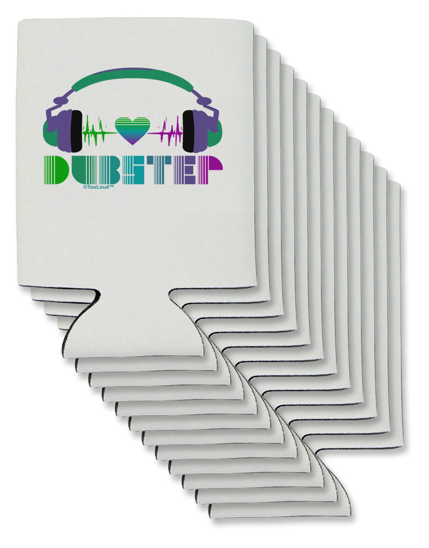 Heart Dubstep Can / Bottle Insulator Coolers-Can Coolie-TooLoud-12-Davson Sales