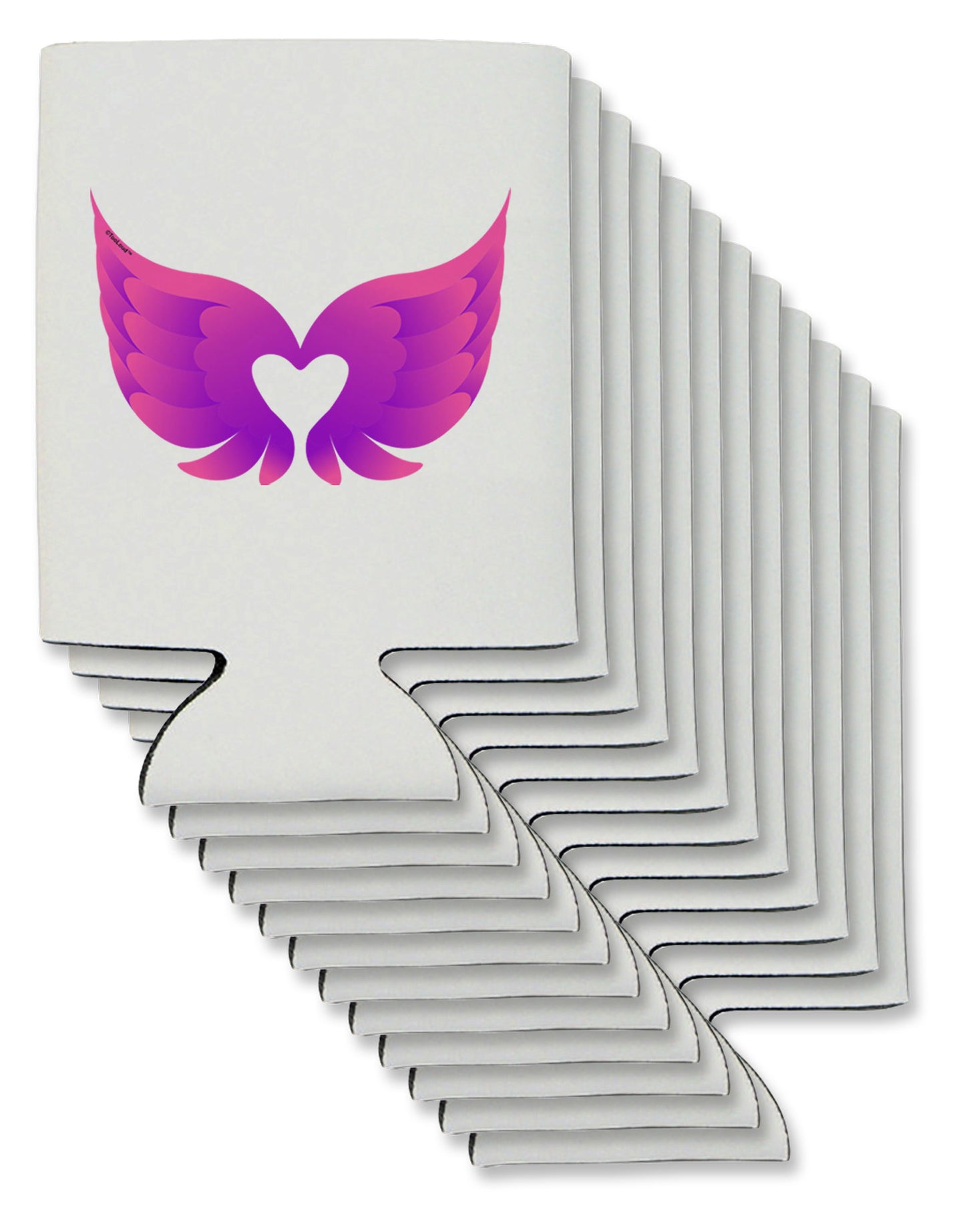 Cute Angel Wings Pair Heart Can / Bottle Insulator Coolers-Can Coolie-TooLoud-12 Pieces-Davson Sales