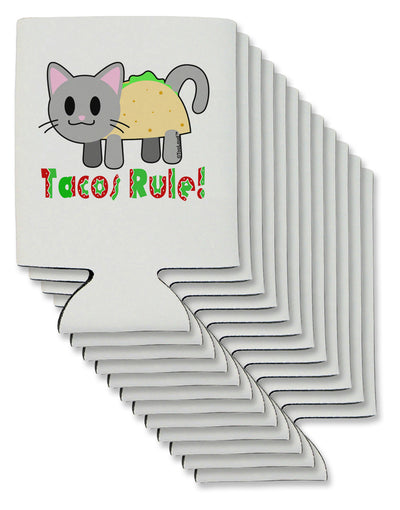 Tacos Rule Taco Cat Design Can / Bottle Insulator Coolers by TooLoud-Can Coolie-TooLoud-12-Davson Sales