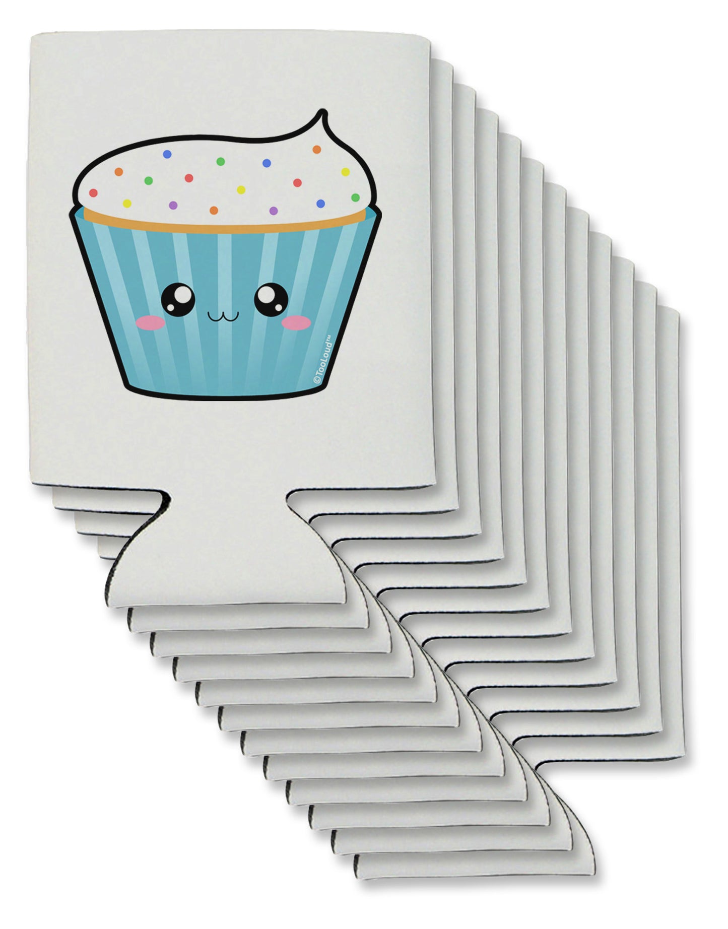 Cute Cupcake with Sprinkles Can / Bottle Insulator Coolers by TooLoud-Can Coolie-TooLoud-12-Davson Sales