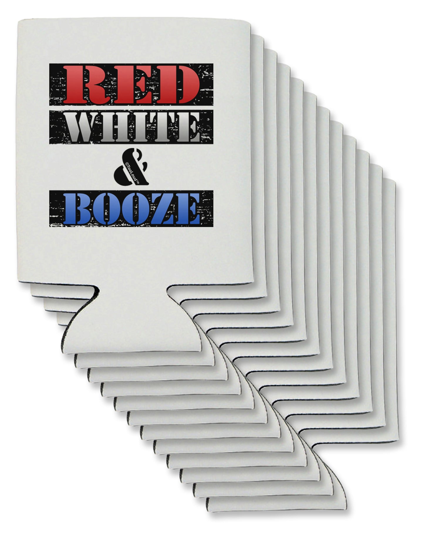 Red White & Booze Can / Bottle Insulator Coolers-Can Coolie-TooLoud-12-Davson Sales