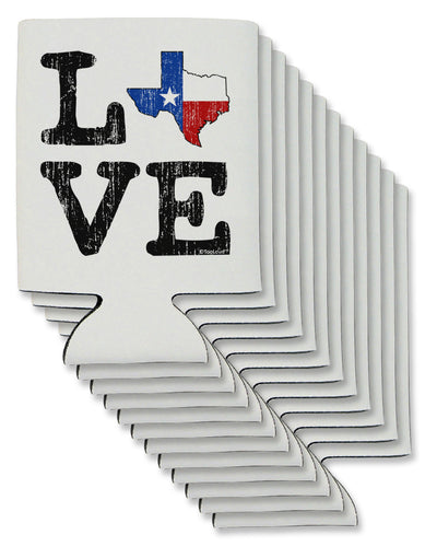 Texas Love Distressed Design Can / Bottle Insulator Coolers by TooLoud-Can Coolie-TooLoud-12-Davson Sales