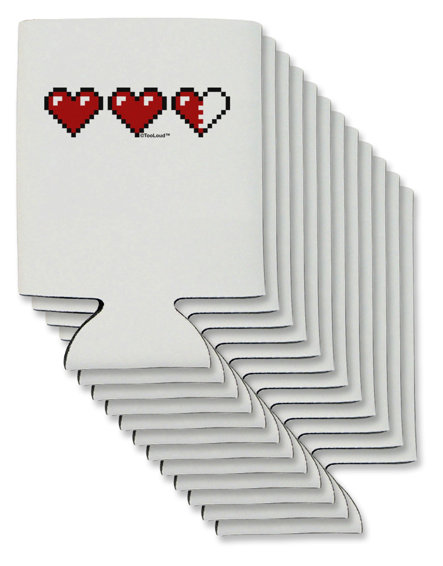 Couples Pixel Heart Life Bar - Left Can / Bottle Insulator Coolers by TooLoud-Can Coolie-TooLoud-12-Davson Sales