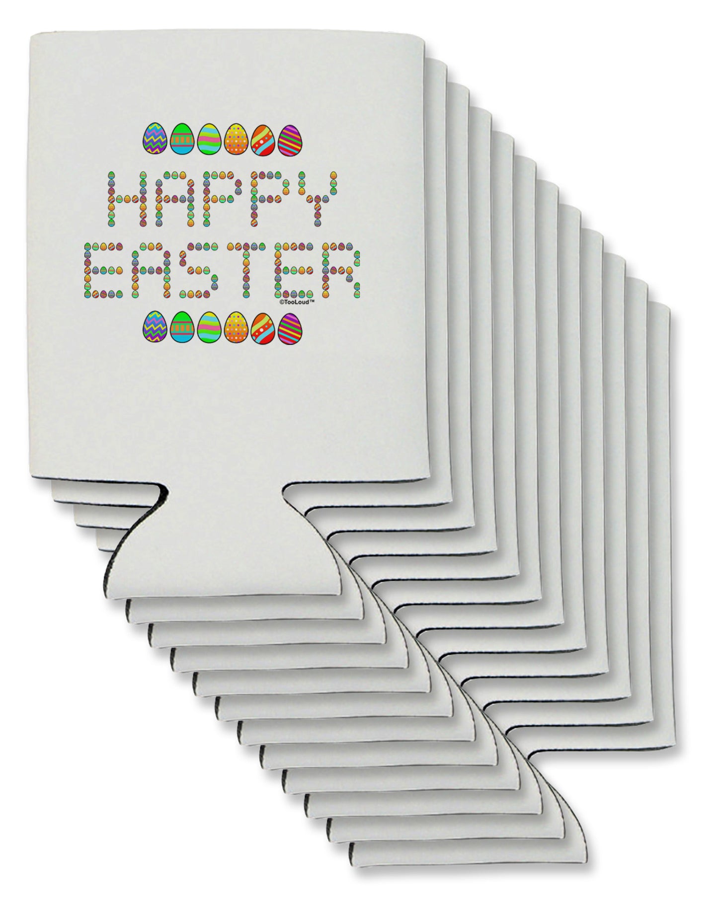 Happy Easter Eggs Can / Bottle Insulator Coolers-Can Coolie-TooLoud-12-Davson Sales