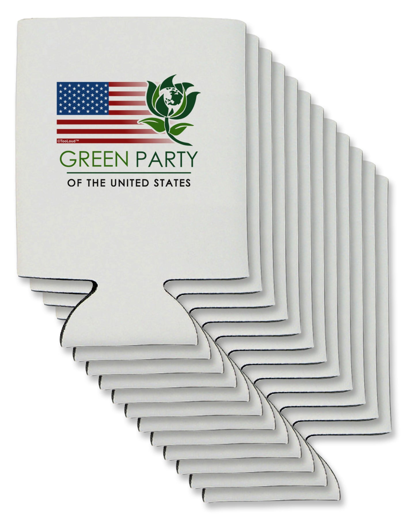 Green Party US Flag Can / Bottle Insulator Coolers-Can Coolie-TooLoud-12-Davson Sales