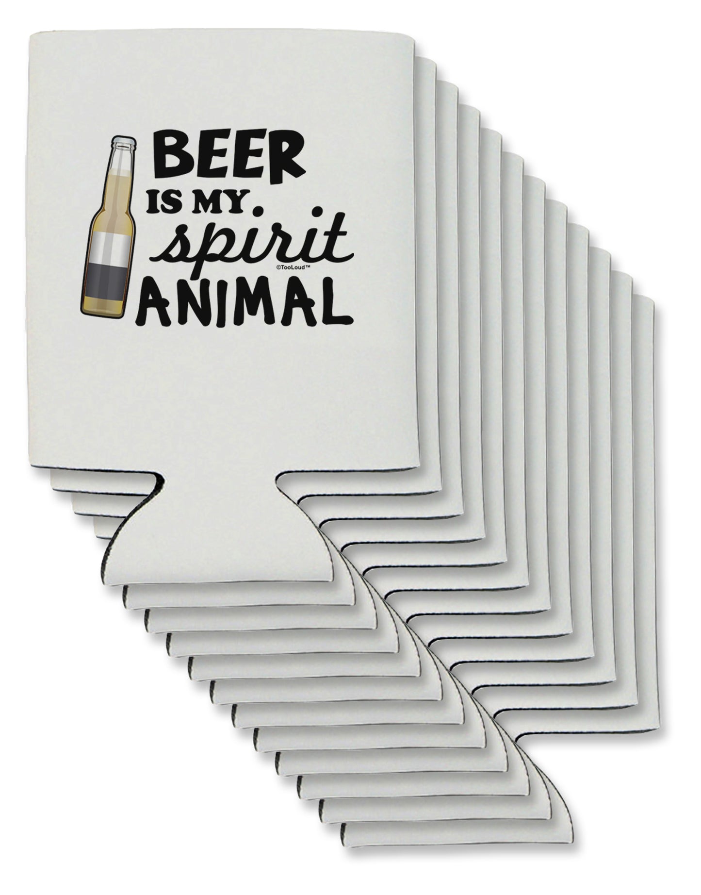 Beer Is My Spirit Animal Can / Bottle Insulator Coolers-Can Coolie-TooLoud-12-Davson Sales