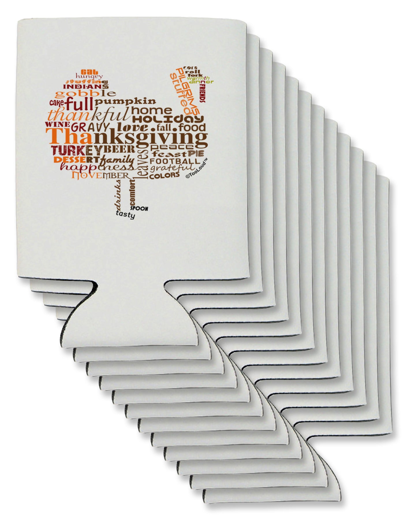 Turkey Typography Can / Bottle Insulator Coolers-Can Coolie-TooLoud-12-Davson Sales