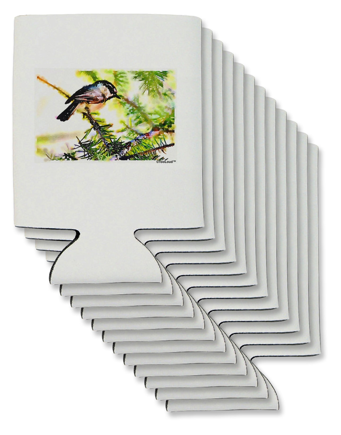 CO Chickadee Watercolor Can / Bottle Insulator Coolers-Can Coolie-TooLoud-12-Davson Sales