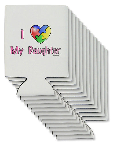 I Heart My Daughter - Autism Awareness Can / Bottle Insulator Coolers by TooLoud-Can Coolie-TooLoud-12-Davson Sales