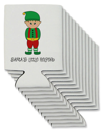 Santa's Little Helper Christmas Elf Boy Can / Bottle Insulator Coolers-Can Coolie-TooLoud-12 Pieces-Davson Sales