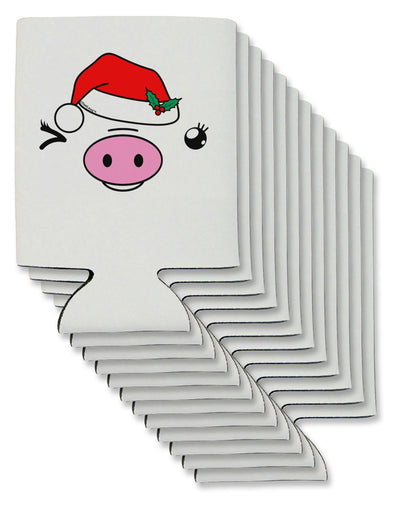 Kyu-T Face Oinkette Santa Hat Girl Pig Can / Bottle Insulator Coolers-Can Coolie-TooLoud-12 Pieces-Davson Sales