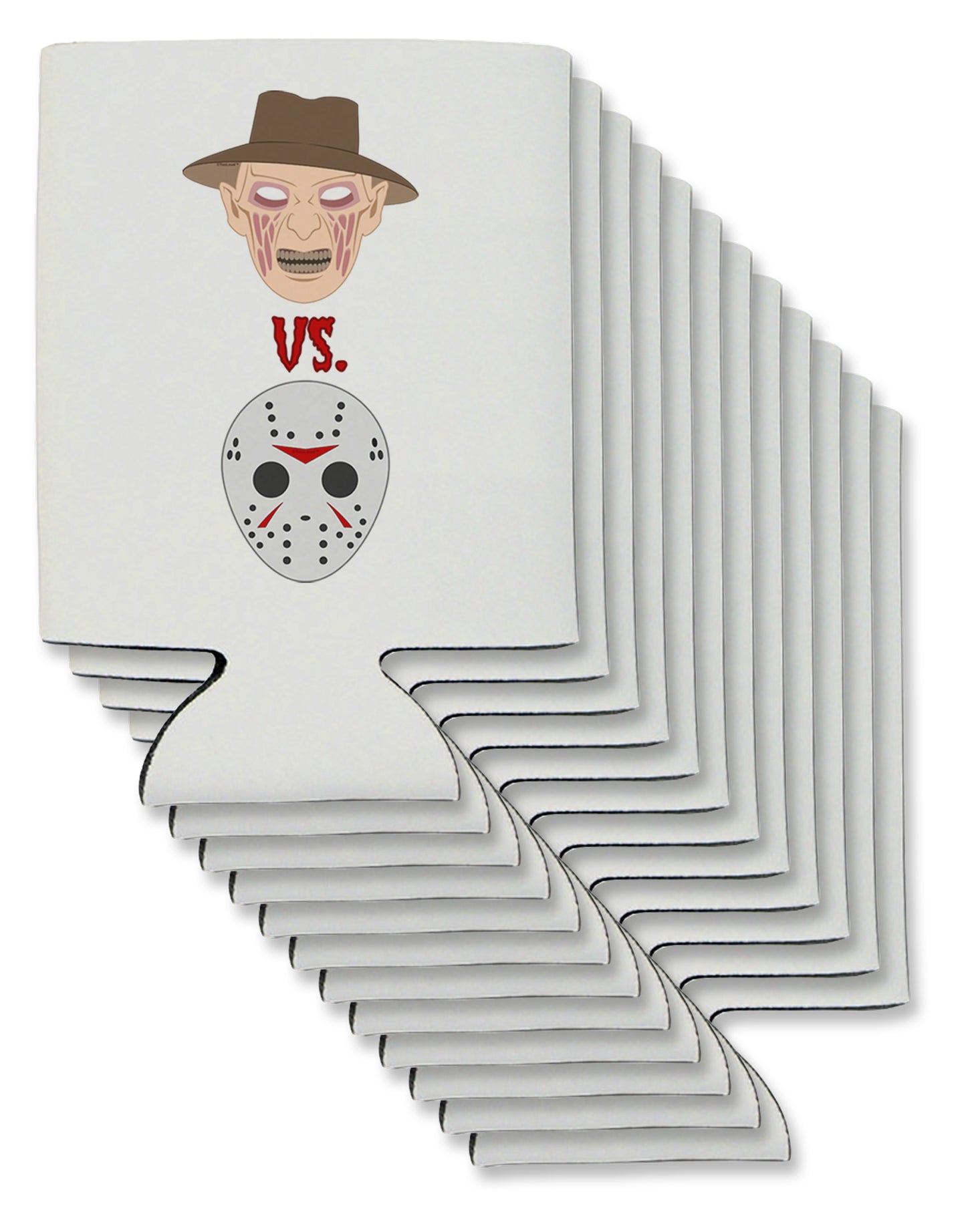 Scary Face Versus Scary Face - Halloween Can / Bottle Insulator Coolers-Can Coolie-TooLoud-12-Davson Sales