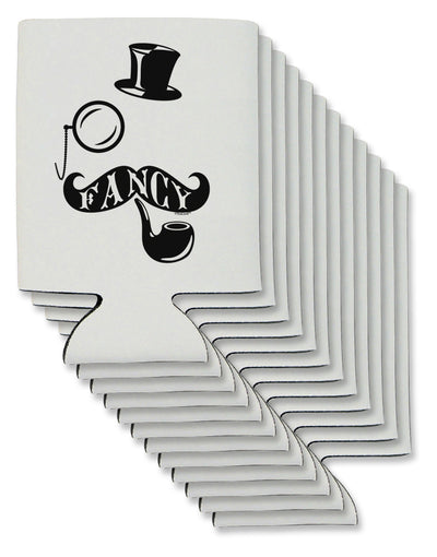 Fancy Tophat Mustache Pipe and Monocle Can / Bottle Insulator Coolers-Can Coolie-TooLoud-12 Pieces-Davson Sales