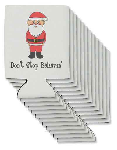 Don't Stop Believin' Santa Christmas Can / Bottle Insulator Coolers-Can Coolie-TooLoud-12 Pieces-Davson Sales
