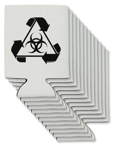 Recycle Biohazard Sign Black and White Can / Bottle Insulator Coolers by TooLoud-Can Coolie-TooLoud-12-Davson Sales