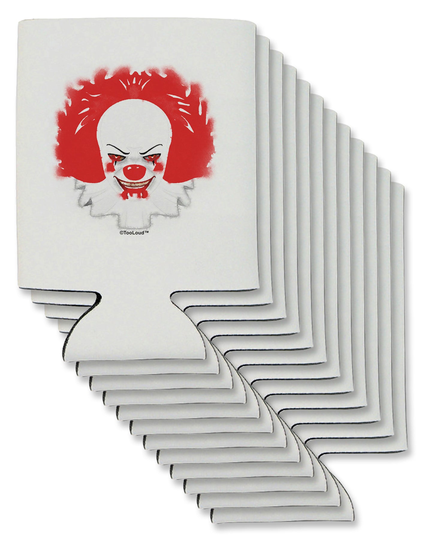 Extra Scary Clown Watercolor Can / Bottle Insulator Coolers-Can Coolie-TooLoud-12 Pieces-Davson Sales