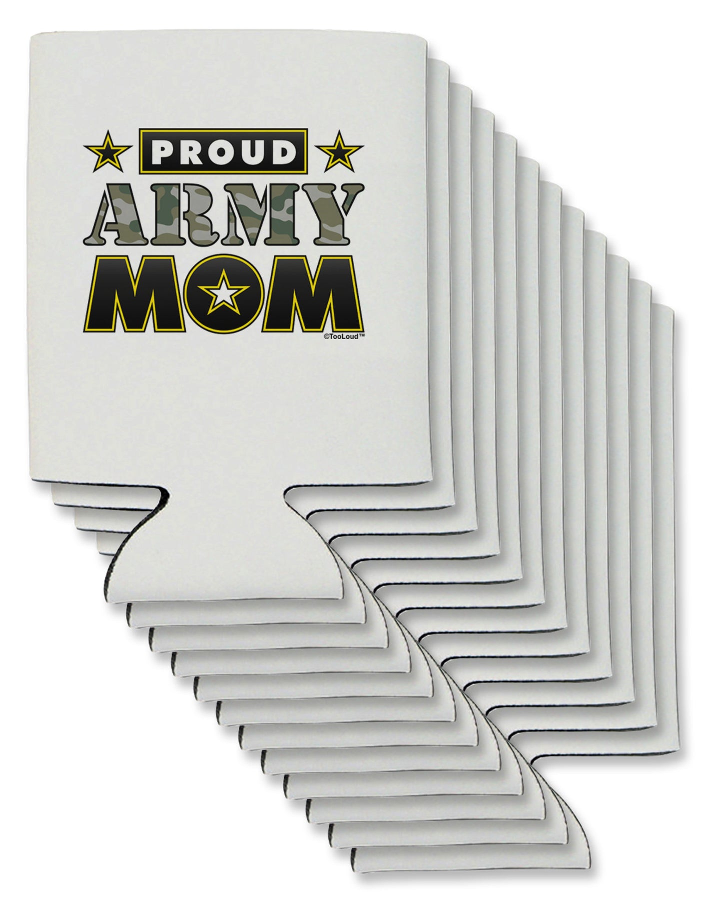 Proud Army Mom Can / Bottle Insulator Coolers-Can Coolie-TooLoud-12-Davson Sales
