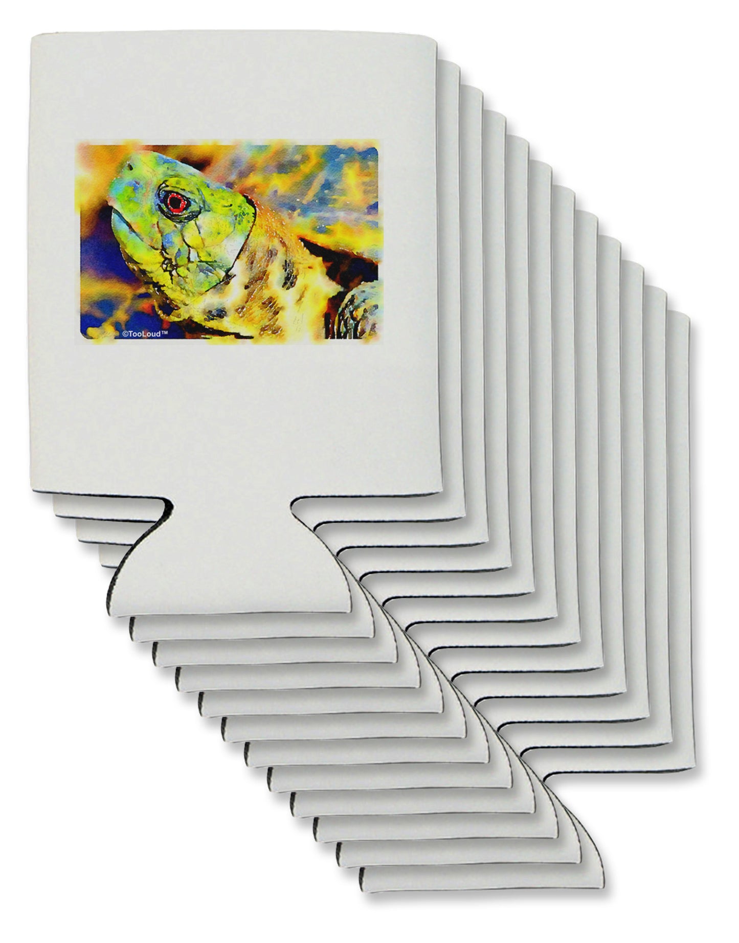 Menacing Turtle Watercolor Can / Bottle Insulator Coolers-Can Coolie-TooLoud-12-Davson Sales