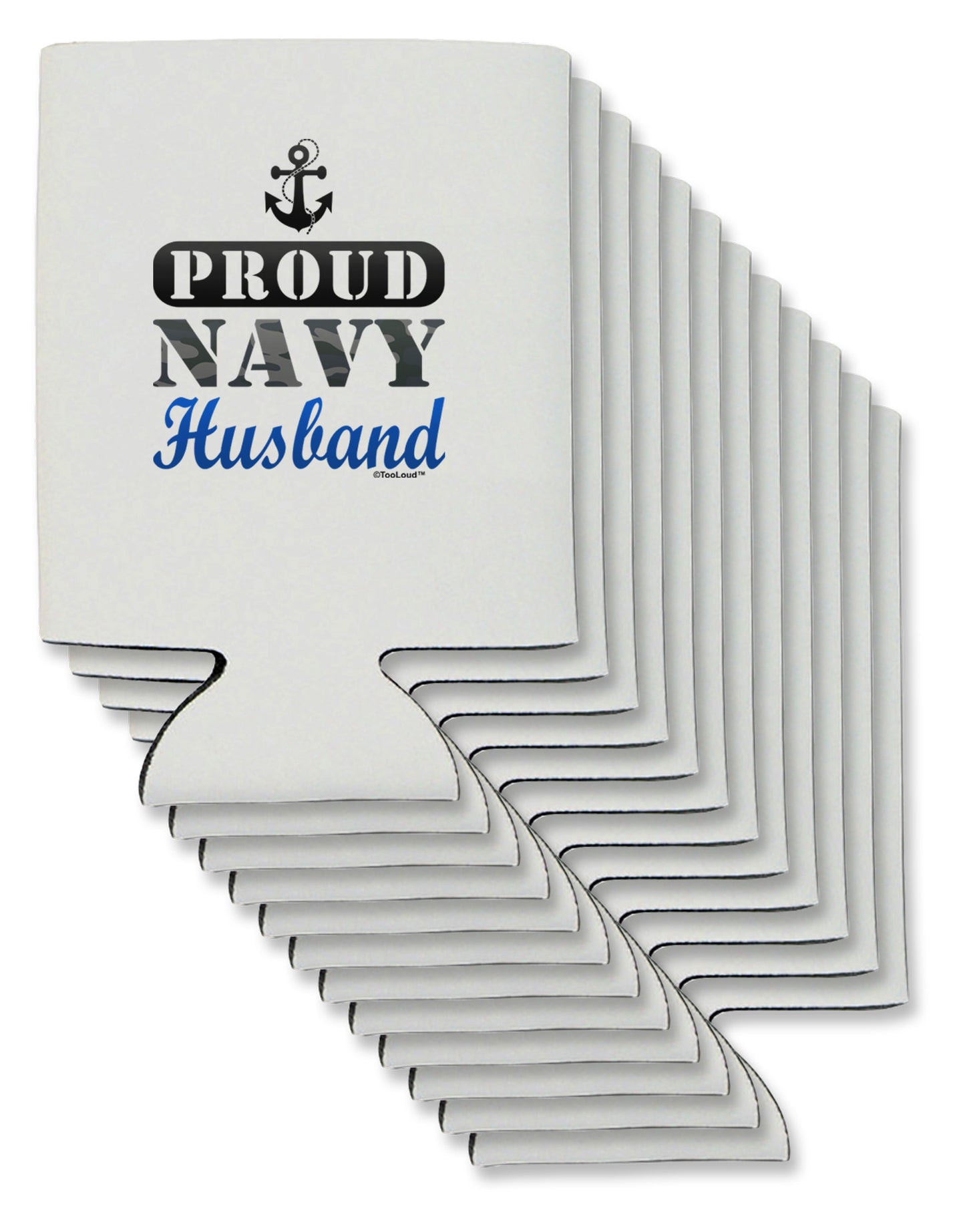 Proud Navy Husband Can / Bottle Insulator Coolers-Can Coolie-TooLoud-12-Davson Sales