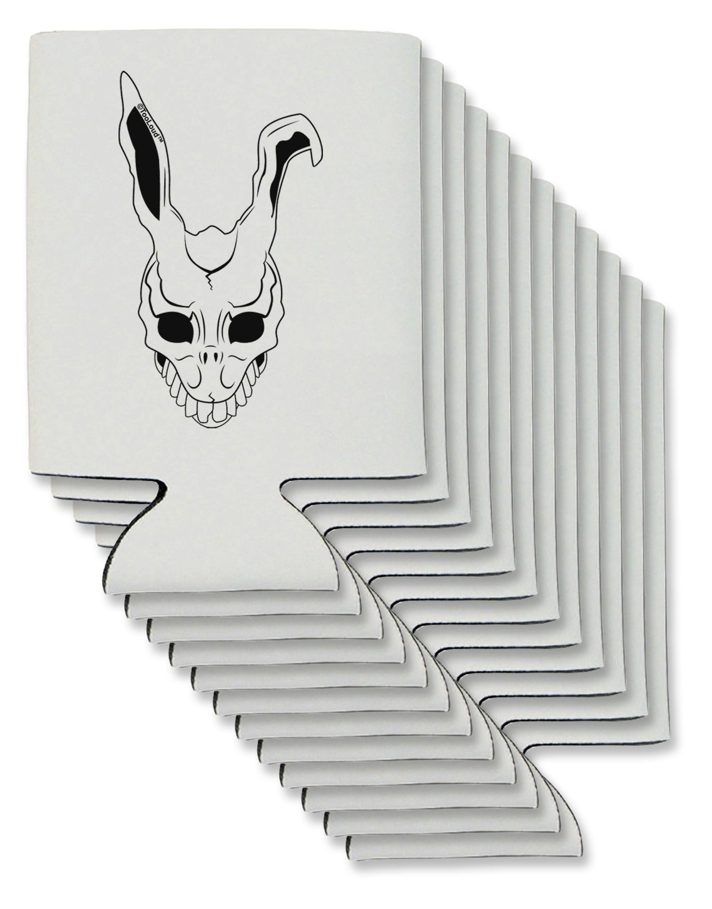 Scary Face Bunny White Can / Bottle Insulator Coolers-Can Coolie-TooLoud-12 Pieces-Davson Sales