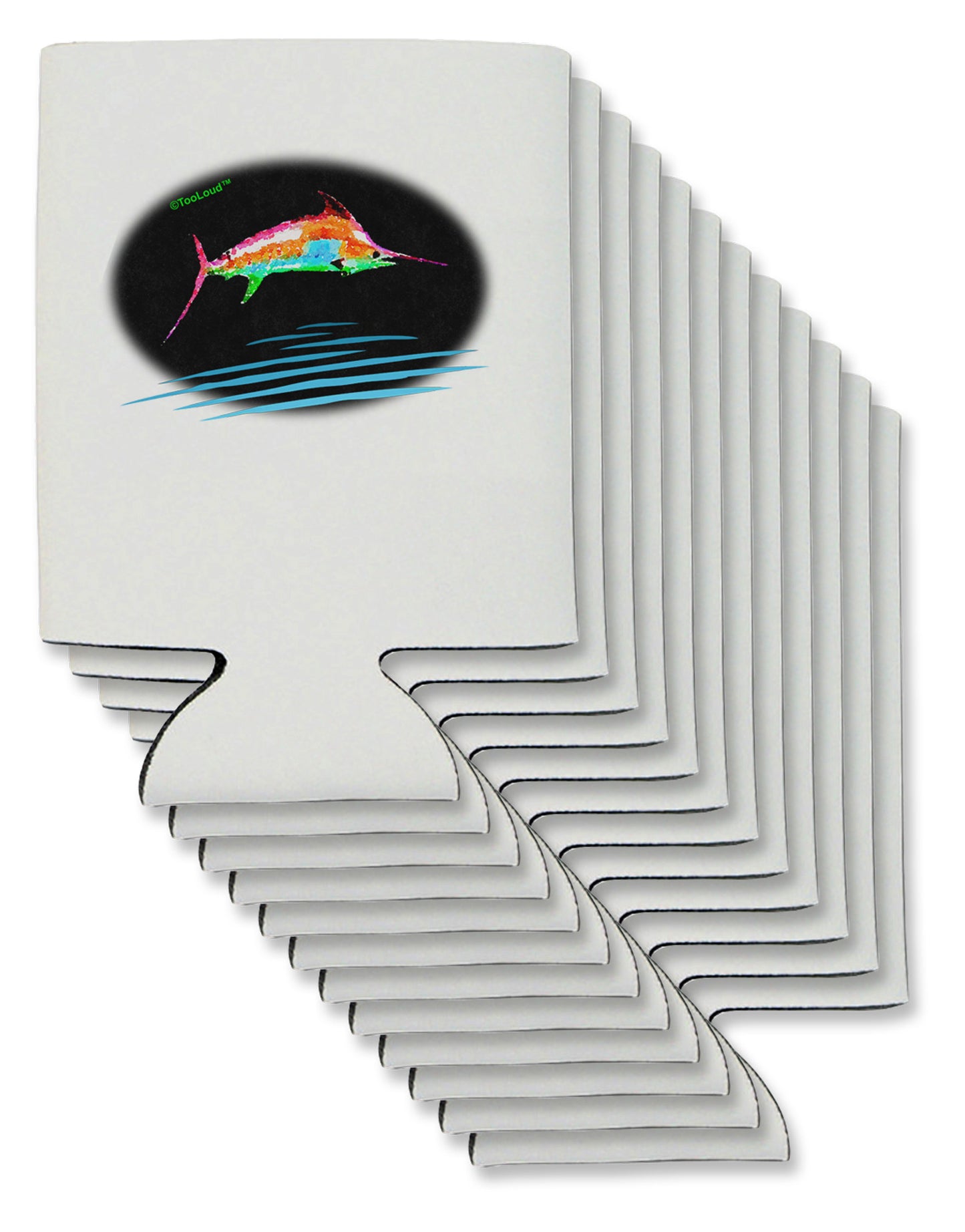 Colorful Swordfish Watercolor Can / Bottle Insulator Coolers-Can Coolie-TooLoud-12-Davson Sales