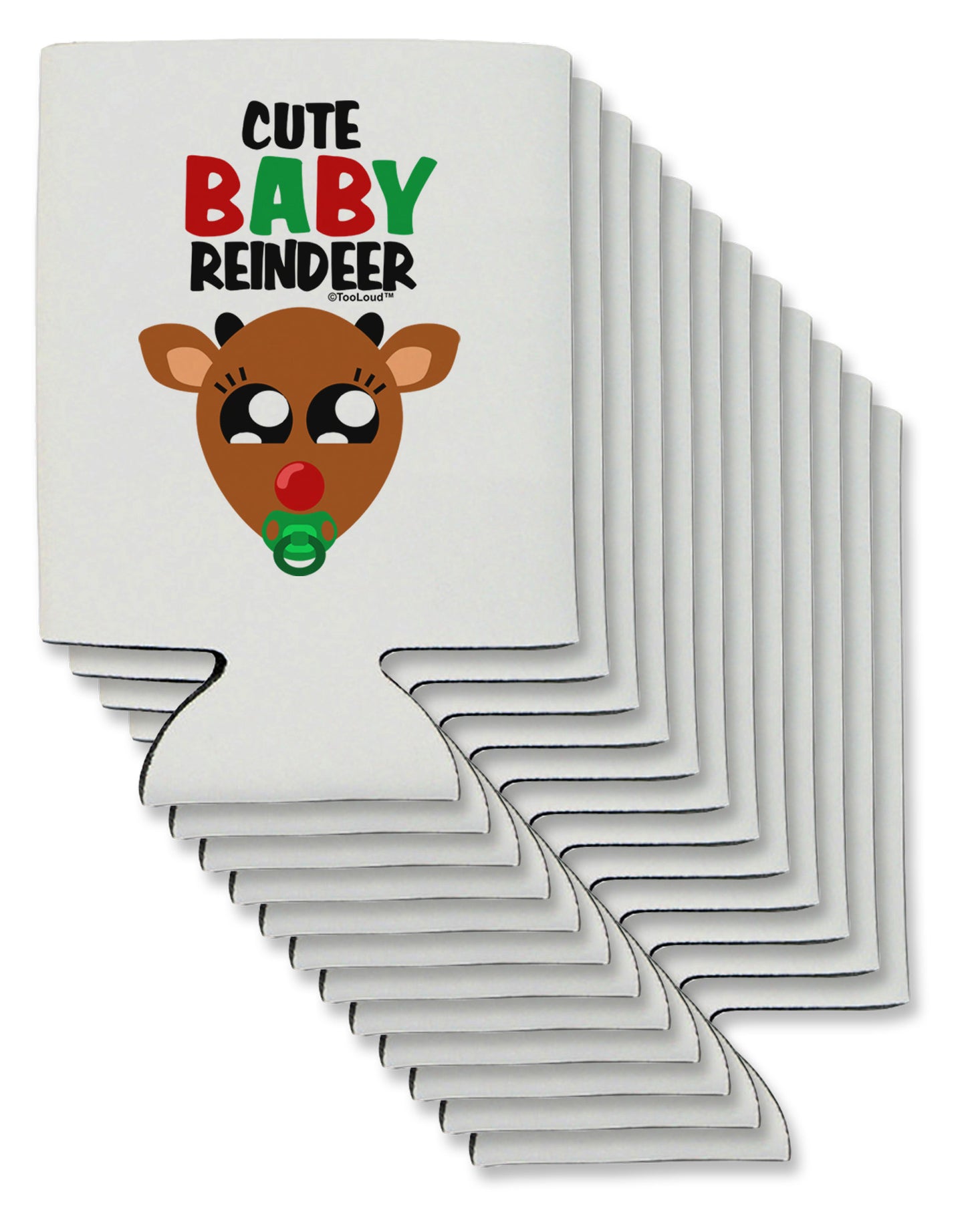Cute Baby Reindeer Matching Deer Can / Bottle Insulator Coolers-Can Coolie-TooLoud-12-Davson Sales