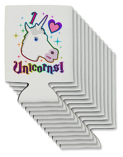 I love Unicorns Can / Bottle Insulator Coolers-Can Coolie-TooLoud-12 Pieces-Davson Sales