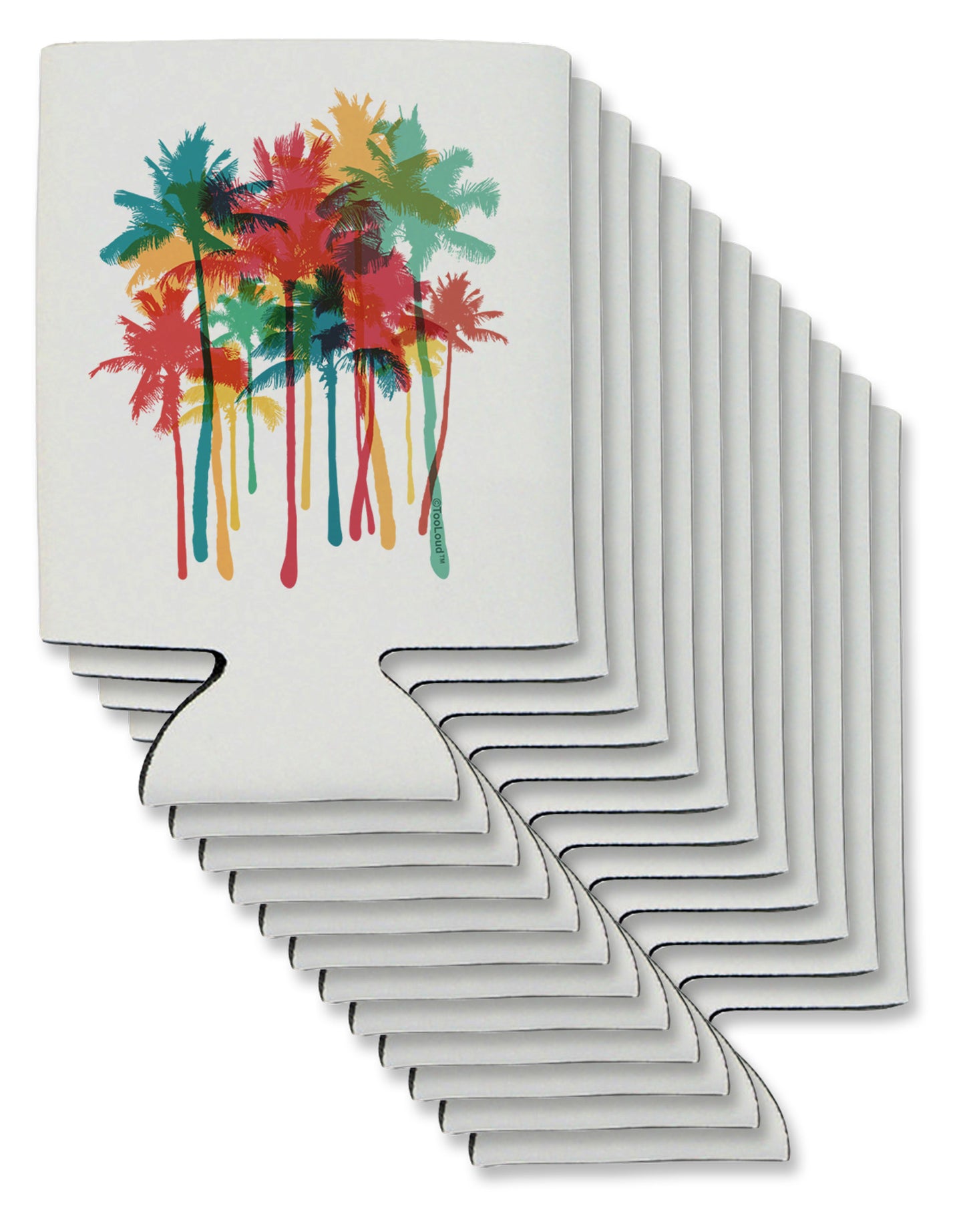 Paint Splash Palm Trees Can / Bottle Insulator Coolers-Can Coolie-TooLoud-12-Davson Sales