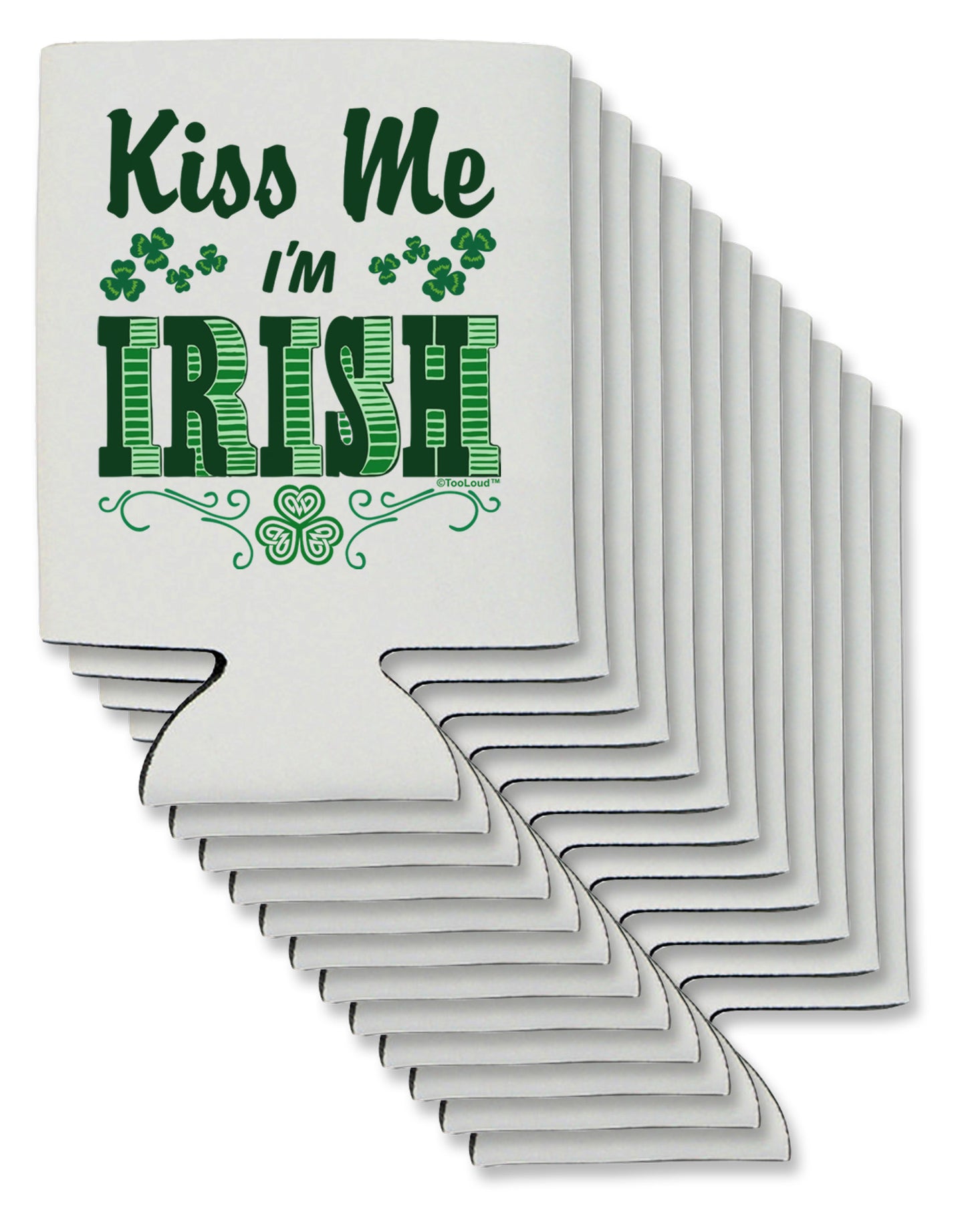Kiss Me I'm Irish St Patricks Day Can / Bottle Insulator Coolers-Can Coolie-TooLoud-12-Davson Sales