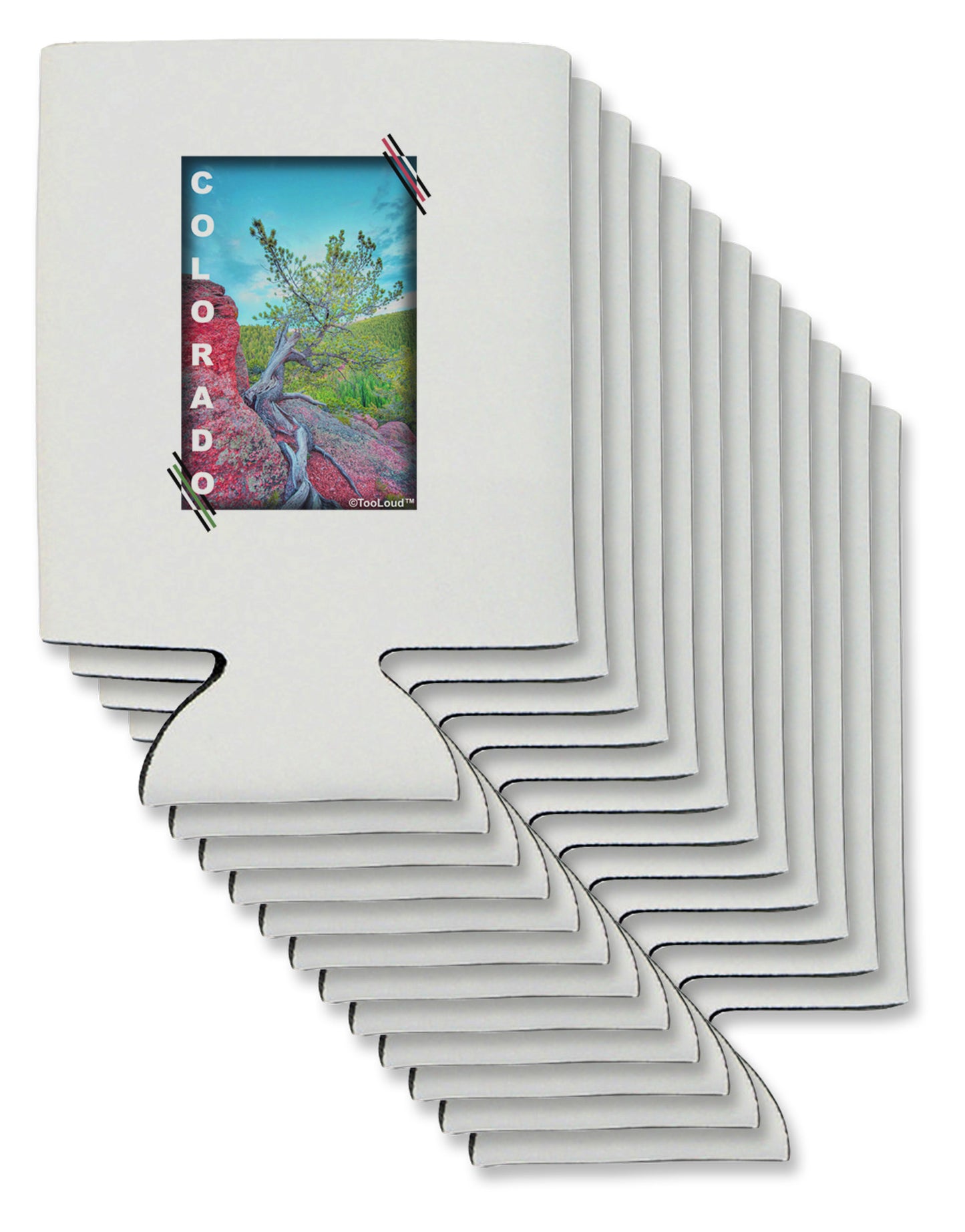 CO Cliffside Tree Text Can / Bottle Insulator Coolers-Can Coolie-TooLoud-12-Davson Sales