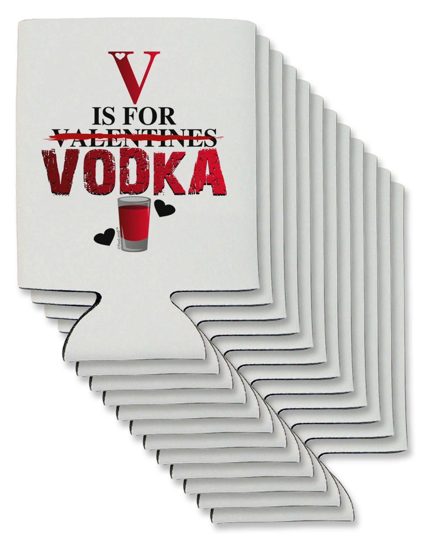 V Is For Vodka Can / Bottle Insulator Coolers-Can Coolie-TooLoud-12-Davson Sales