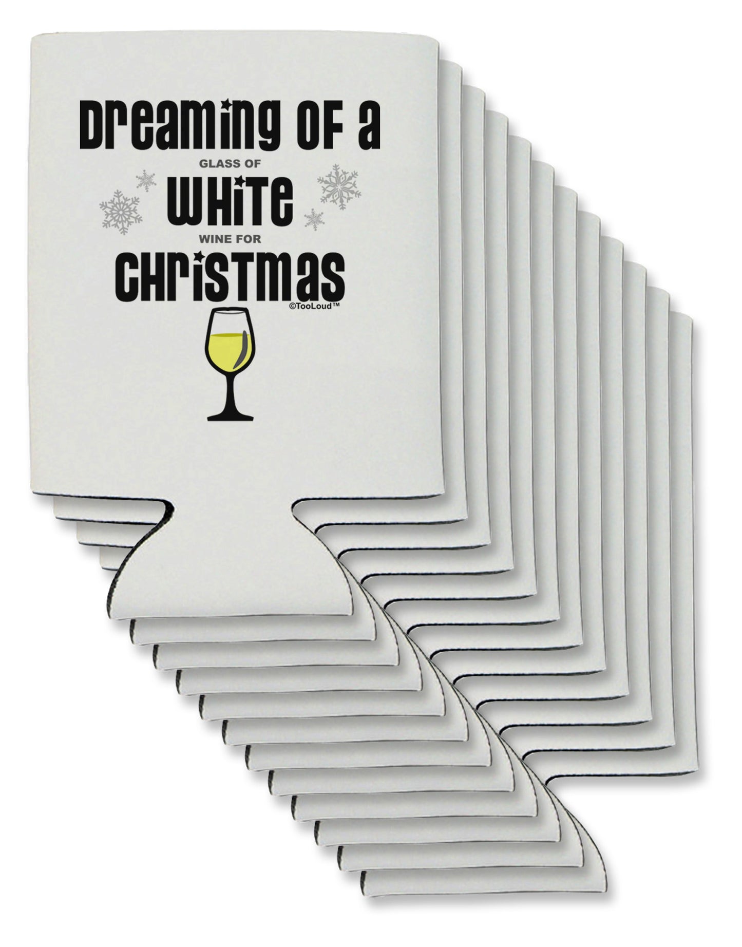 White Wine For Christmas Can / Bottle Insulator Coolers-Can Coolie-TooLoud-12-Davson Sales