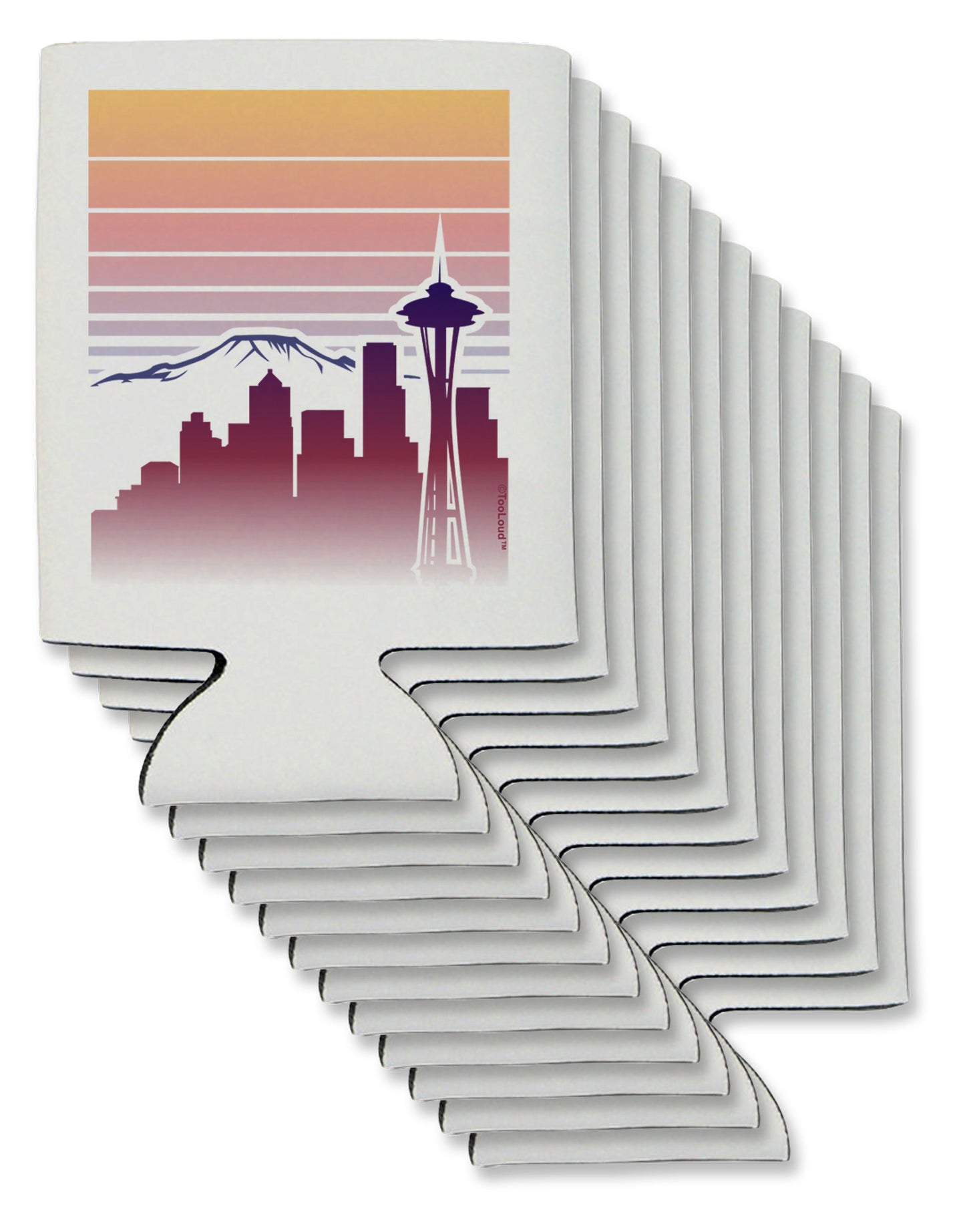 Seattle Skyline Sunrise Can / Bottle Insulator Coolers-Can Coolie-TooLoud-12-Davson Sales