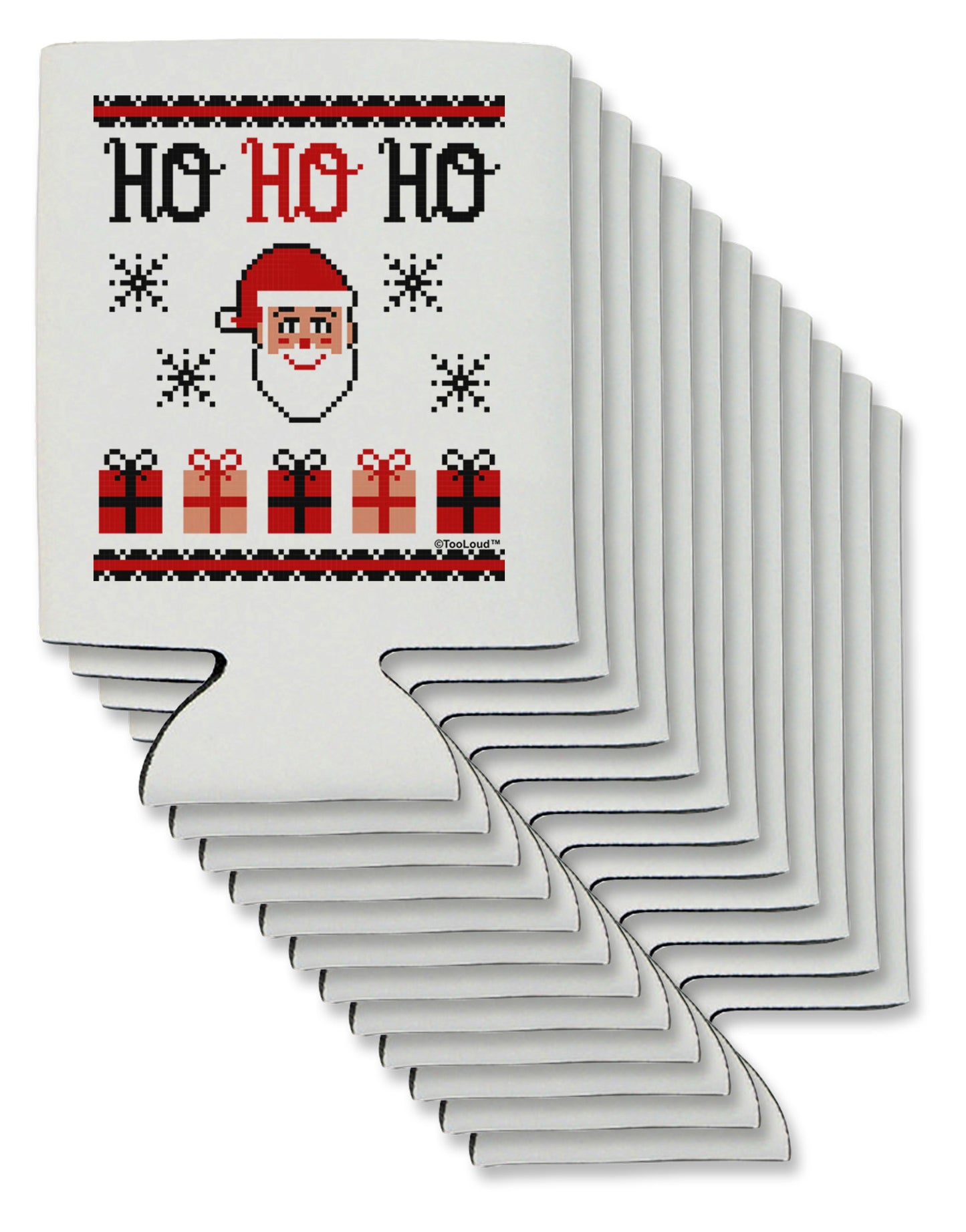 Ho Ho Ho Ugly Christmas Sweater Can / Bottle Insulator Coolers-Can Coolie-TooLoud-12-Davson Sales